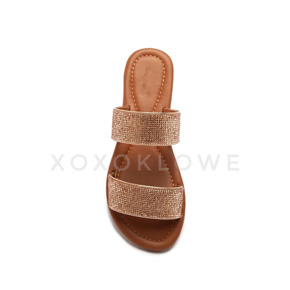 Rose Gold Bling Bling Rhinestone Sandal Slide - Picture 5 of 8